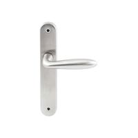 Hardbrass Deurkruk Istanbul op ovaal langschild blind - RVS - thumbnail