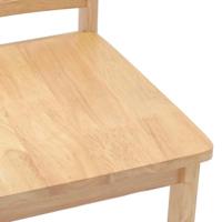 Eetkamerstoelen 2 st massief hout naturel rubber - thumbnail