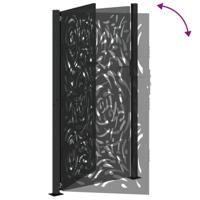 Poort met vlamontwerp 105x180 cm staal zwart - thumbnail