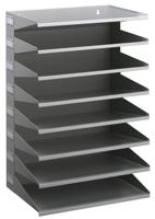 Durable Sorteerstation | 8 vakken | H540xB360xD250mm | staalplaat lichtgrijs, RAL 7035 | 1 stuk - 336110 336110 - thumbnail