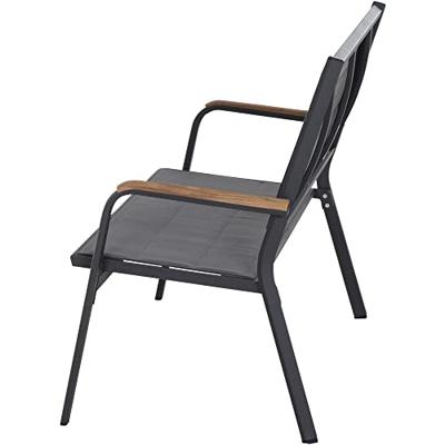 Siena Garden N40082 Tuinbank Aluminium, Teakhout Antraciet (mat), Grijs, Natuur