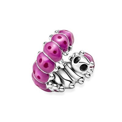 Pandora 790762C01 Bedel Cute Curled Caterpillar zilver-emaille roze - thumbnail
