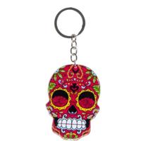 Lg-imports Sleutelhanger Doodshoofd 7 X 5 Cm Rood - thumbnail