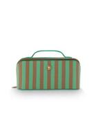 Pip Studio Pip Studio Cyrille Cosmetic Bag Medium Stripe Green 23.5x11x5x22cm - thumbnail