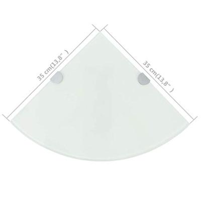 Hoekschap met chromen dragers wit 35x35 cm glas