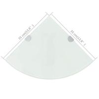 Hoekschap met chromen dragers wit 35x35 cm glas - thumbnail