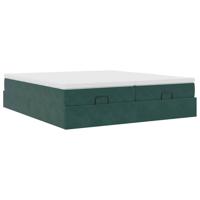 Ottoman bed met matrassen 180x200cm fluweel donkergroen - thumbnail