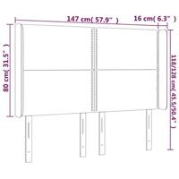 Hoofdbord met randen 147x16x118/128 cm stof zwart - thumbnail