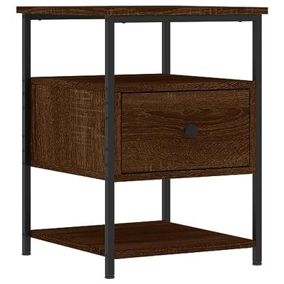 Nachtkastjes 2 st 40x42x56 cm bewerkt hout bruineikenkleurig