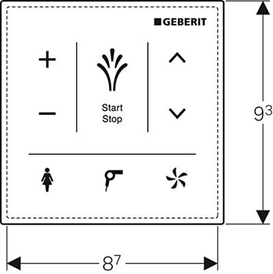 Geberit Bedieningsplaat AquaClean Mera Wandbevestiging Frontbediening Glas Wit Geberit Bedieningsplaat AquaClean Mera Wandbevestiging Frontbediening Glas Wit