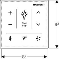 Geberit Bedieningsplaat AquaClean Mera Wandbevestiging Frontbediening Glas Wit - thumbnail