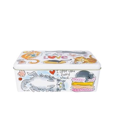 Blond Amsterdam koekblik rvs cat love 20x11x7cm multi