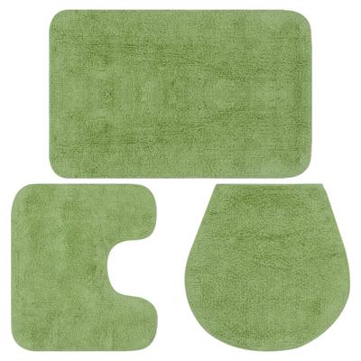 VidaXL Badmattenset stof groen 3-delig VidaXL Badmattenset stof groen 3-delig
