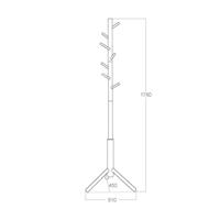 Kapstok 'Thor' 177cm, kleur zwart - thumbnail
