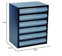 raaco 250/6-3 Magazijnkast voor kleine onderdelen (l x b x h) 255 x 357 x 435 mm Aantal vakken: 6 Inhoud 1 stuk(s) - thumbnail