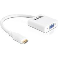 DeLOCK 65348 kabeladapter/verloopstukje 19-p HDMI-mini C M 15-p VGA F Wit - thumbnail