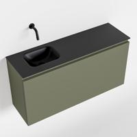 MONDIAZ OLAN 100cm toiletmeubel army. LEX wastafel urban links geen kraangat - thumbnail