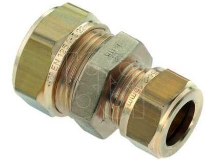 Bonfix knelkoppeling - Rechte verloopkoppeling - 15mm x 10mm - Messing