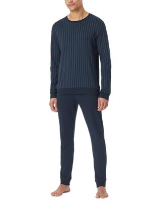 Schiesser Schiesser Pyjama Long nightblue 182025 48/S