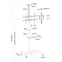 Neomounts PLASMA-M1900E TV-wagen 94,0 cm (37) - 177,8 cm (70) Roteerbaar, Kantelbaar, In hoogte verstelbaar - thumbnail
