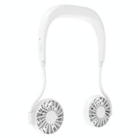 LSHOW YJK039 0.3 W-1.2 W draagbare USB opladen Sport Mini opknoping nek type universele aanpassing ventilator (wit) - thumbnail