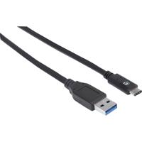 Manhattan 353373 USB-kabel USB 3.2 Gen1 USB-A stekker, USB-C stekker 1.00 m Zwart UL gecertificeerd - thumbnail