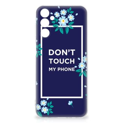 Samsung Galaxy M14 Silicone-hoesje Flowers Blue DTMP Samsung Galaxy M14 Silicone-hoesje Flowers Blue DTMP