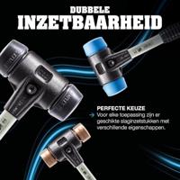 Halder Kunststofhamer | lengte 300 mm hoofd-d. 30 mm | hard glasvezel | koper m.ku-huls | 1 stuk - 3704.030 3704.030 - thumbnail