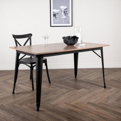 Nohr Eettafel 'Jerae' 140 x 80cm, kleur Walnoot/Zwart Nohr Eettafel 'Jerae' 140 x 80cm, kleur Walnoot/Zwart