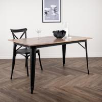 Nohr Eettafel 'Jerae' 140 x 80cm, kleur Walnoot/Zwart - thumbnail