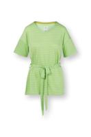 Pip Studio Tonya Top Korte Mouw Little Sumo Stripe Groen XS - thumbnail