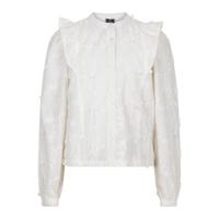 Flower Ruffle Shirt LS Lily White - thumbnail