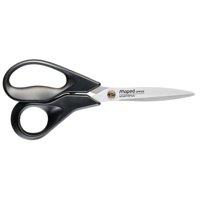 Maped schaar Advanced, ft 18 cm, rechts, scherpe punt, RVS, zwart, blister van 1 stuk