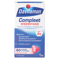 Davitamon Compleet Weerstand Kauwvitamines Aardbei - thumbnail