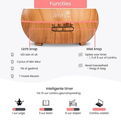 Dewdrop aroma diffuser 400ml licht hout Dewdrop aroma diffuser 400ml licht hout
