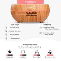 Dewdrop aroma diffuser 400ml licht hout - thumbnail