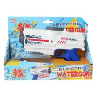 Sun Fun waterpistool elektrisch met fles wit/blauw, 18cm - thumbnail