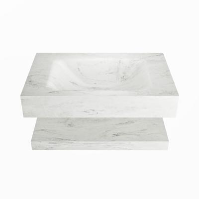MONDIAZ ALAN-DLUX 70cm planchet Opalo. Vrijhangende wastafel CLOUD midden zonder kraangat, kleur Opalo. MONDIAZ ALAN-DLUX 70cm planchet Opalo. Vrijhangende wastafel CLOUD midden zonder kraangat, kleur Opalo.