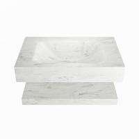 MONDIAZ ALAN-DLUX 70cm planchet Opalo. Vrijhangende wastafel CLOUD midden zonder kraangat, kleur Opalo. - thumbnail