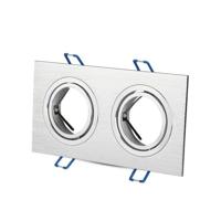 Mallorca Dubbel LED Inbouwspot - Kantelbaar armatuur - 91x180 mm - GU10 Fitting incl. lamphouder - Vierkant - IP20 voor binnen - RVS - thumbnail