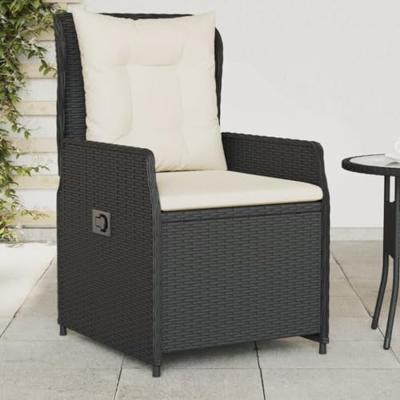 Tuinstoelen 2 st verstelbaar poly rattan zwart Tuinstoelen 2 st verstelbaar poly rattan zwart