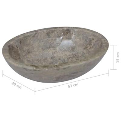 Gootsteen 53x40x15 cm marmer grijs