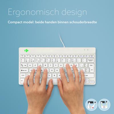 R-Go Tools Compact Break toetsenbord Wit Azerty Belgisch