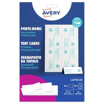 AVERY Bedrukbare naamkaarten 20 blad, 40 stuks (ft 180 x 60 mm)