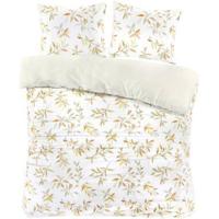 Dekbedovertrek Manou - wit/oker - 200x200/220 cm - Leen Bakker - thumbnail