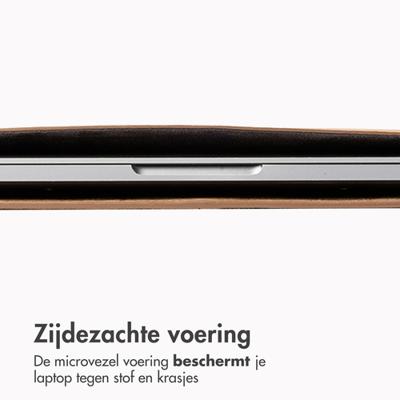 Accezz Leather hoes voor MacBook 15 inch Laptop sleeve Bruin