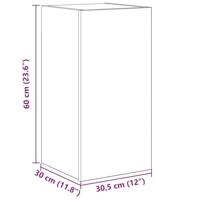Tv-meubelset met plank Wandgemonteerd met opslag met de deur 4 pcs Oud hout 30.5 x 30 x 90 cm - thumbnail