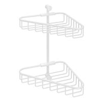 Hoekdraadkorf Hotbath Cobber Dubbel Wandmodel Mat Wit - thumbnail