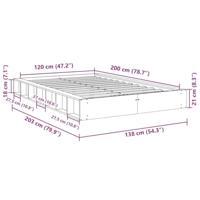 Bedframe zonder matras 120x200 cm massief hout eiken - thumbnail