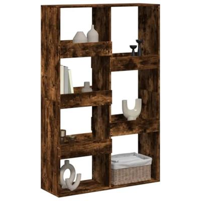 kamerscherm 100x33x155,5 cm bewerkt hout gerookt eikenkleurig
